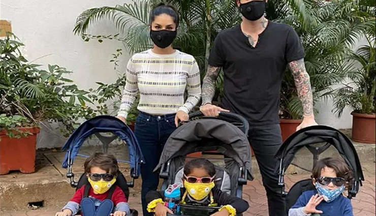 अपने तीनों बच्चों को इस तरह कोरोना वायरस से बचा रही हैं सनी  लियोनी, शेयर की  फोटो