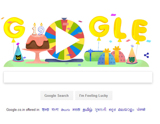 Google Celebrates 19th Birthday With 19 Games