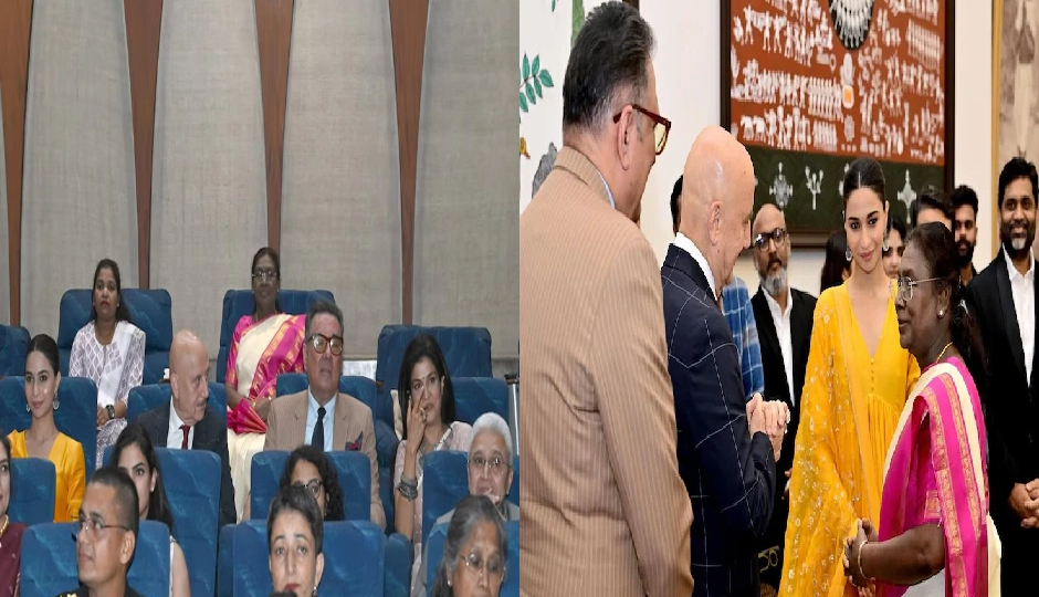 tanvi the great screening,anupam kher president murmu,rashtrapati bhavan film screening,tanvi the great release date,droupadi murmu cinema,anupam kher nfdc film,boman irani tanvi the great,indian cinema 2025