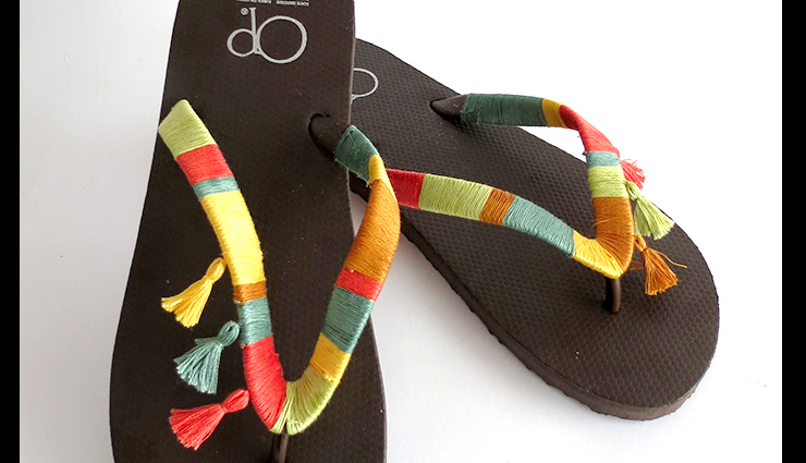 fashion tips,5diy ways to help you make you simple flip flops look amazing,flip flop fashion tips,different designs for flip flop