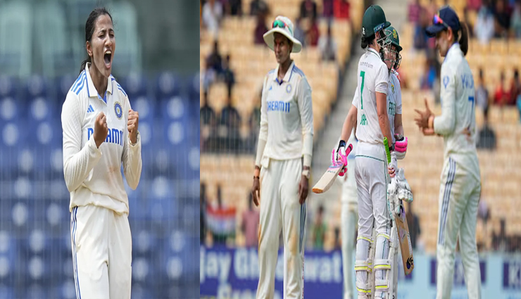 भारत के 603 रन बनाने के बाद काप और नादिन डी क्लार्क ने दूसरे दिन दक्षिण अफ्रीका को मजबूत स्थिति में पहुंचाया