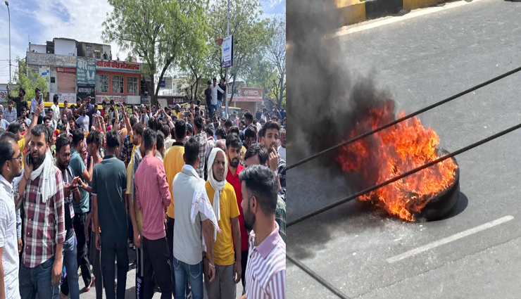 the matter of breaking of veer tejaji maharajs statue is getting serious,opposition surrounded the government,tonk road blocked