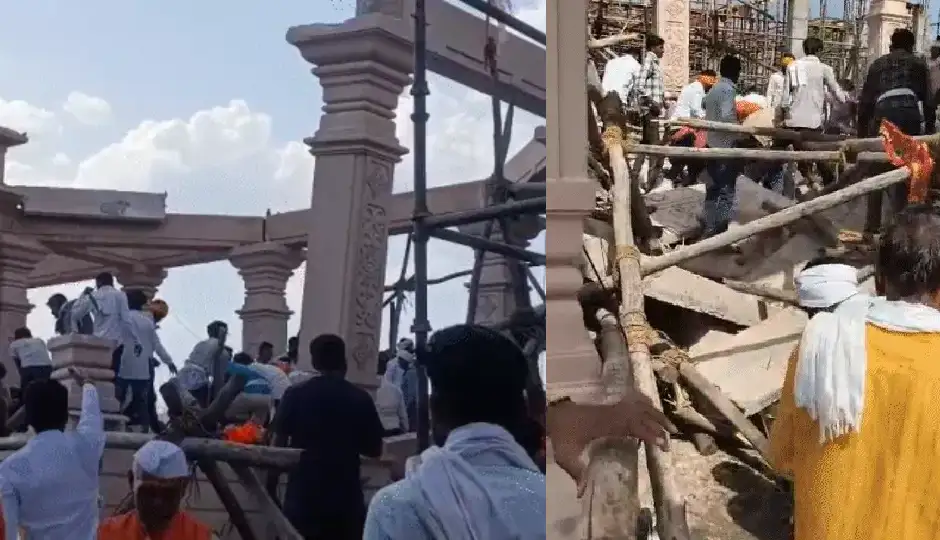 परभणी में बड़ा हादसा: मंदिर परिसर में निर्माणाधीन सभागार का खंभा ढहा, 2 की मौत; कई श्रद्धालुओं के फंसे होने की आशंका