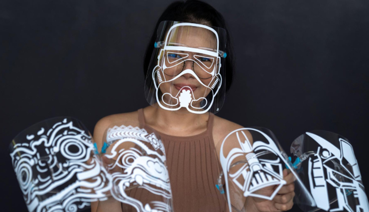 Thai mom makes superhero face shields to protect children from coronavirus