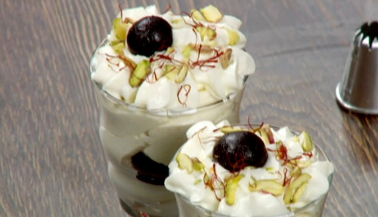 eggless mousse,eggless mousse recipe,thandai and white chocolate mousse,recipe,yummy recipe