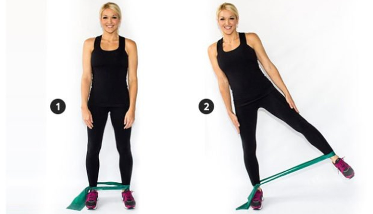 standing slow side kick,side lunge,squat kick,side hip raise with band,single-leg circles,single-leg squat,hip lifts on the ball,squats,three legged dog pose,butterfly pose,exercises to reduce hips and thighs fat,fat reduce exercises,Health tips,fitness tips