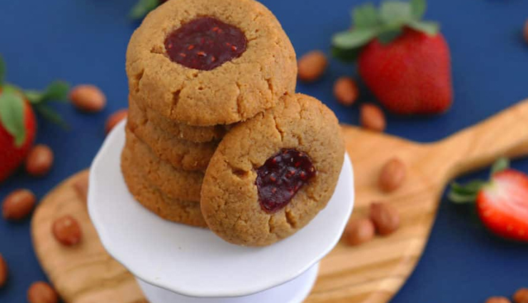 Recipe- Vegan and Gluten Free AB and J Breakfast Thumbprint Cookies