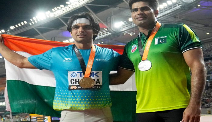 वर्ल्ड एथलेटिक्स चैम्पियनशिप: नदीम के पास पाकिस्तान का झंडा नहीं था, तिरंगे के साथ खिंचवाई फोटो