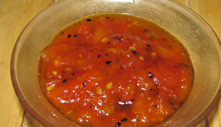 tomato chutney,tomato chutney recipe,bengali style tomato chutney,hunger struck
