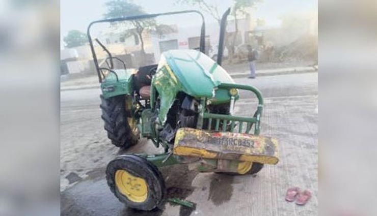 राजस्थान : भीषण हादसे के दौरान डंपर की चपेट में आने से ट्रैक्टर चालक की हुई दर्दनाक मौत