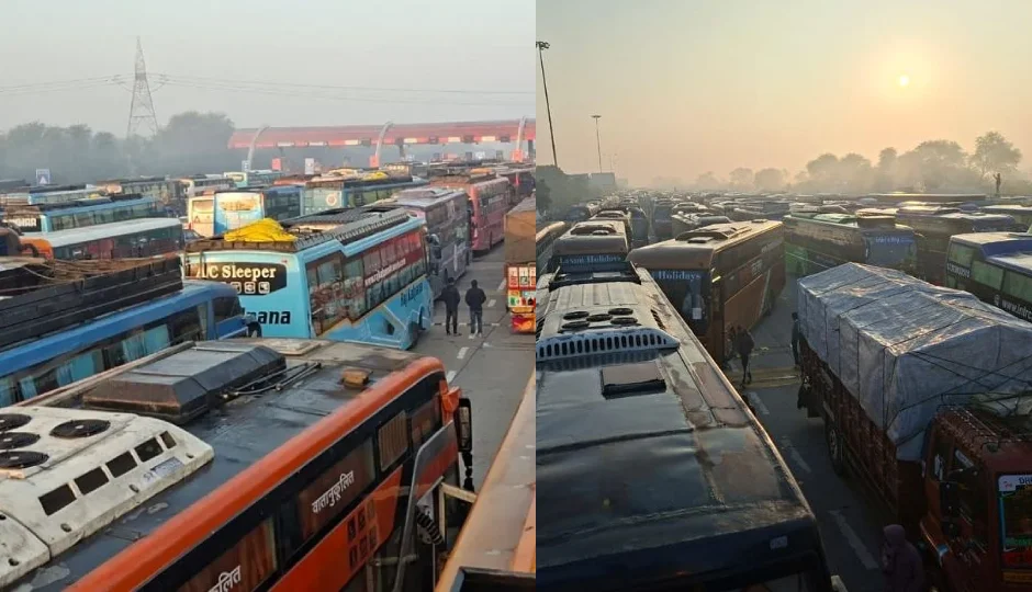 भीषण हादसे के बाद यमुना एक्सप्रेसवे पर 3 किमी लंबा जाम, आगरा के टोल प्लाजा पर रोके गए वाहन