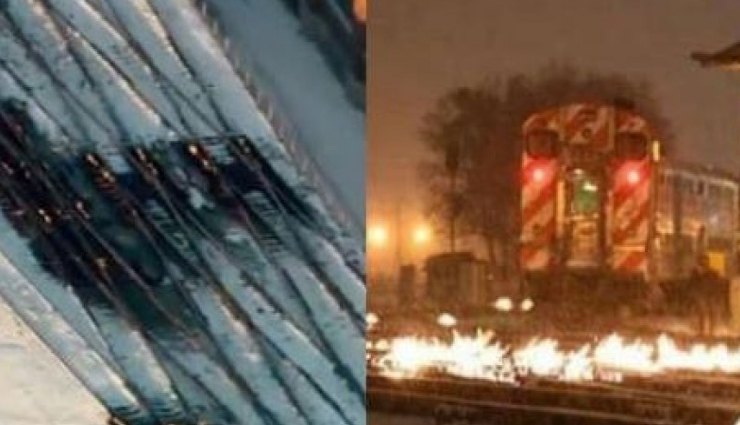 VIDEO : जलती पटरियों पर दौड़ती ट्रेन ने मचाई सनसनी, सच्चाई कर देगी हैरान!