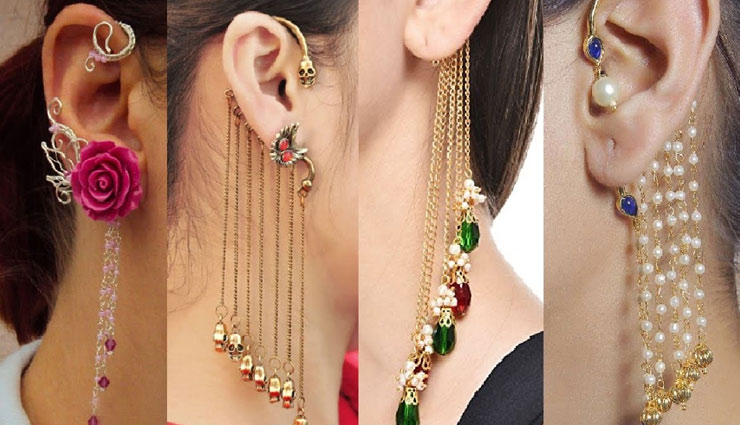 trending ear chain,earrings with ear chain,fashion tips,jewellery tips ,ट्रैंडी इयरचेन, ईयररिंग्स के साथ इयरचेन, फैशन टिप्स, महिलाओं के गहने 