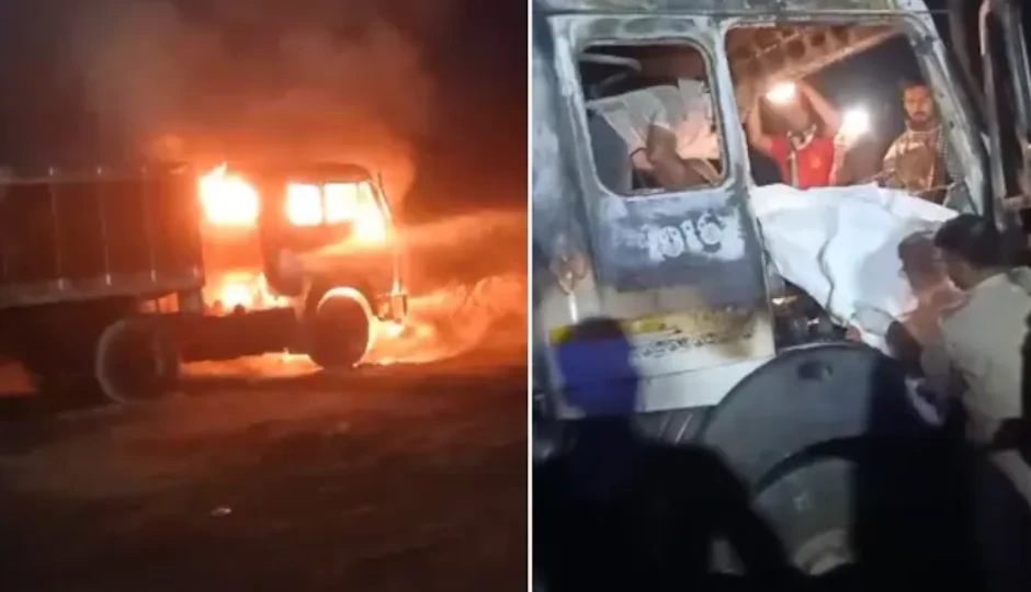 किशनगढ़ में दर्दनाक हादसा, ट्रेलर में लगी आग, ड्राइवर केबिन में जिंदा जला किशनगढ़ में दर्दनाक हादसा, ट्रेलर में लगी आग, ड्राइवर केबिन में जिंदा जला