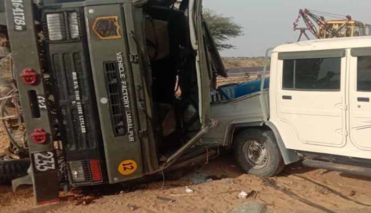 जैसलमेर में आर्मी ट्रक के साथ हुआ भीषण हादसा, एक जवान शहीद, दो घायल