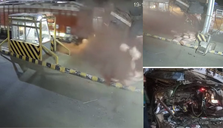 टोल पर खड़े ट्रक में घुसा दूसरा ट्रक, उड़े परखच्चे, ड्राइवर की मौत