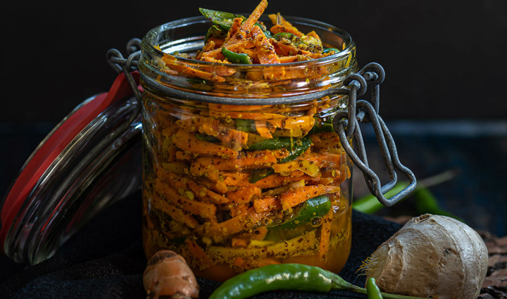 healthy to eat turmeric ginger pickle,food,easy recipe