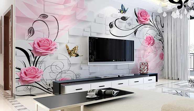 Household these wallpaper ideas will decorate your tv background 84612 घर  को केंद्र होती है टेलीविजन, आकर्षक वॉलपेपर से सजाए इसका बेकग्राउंड -   हिंदी