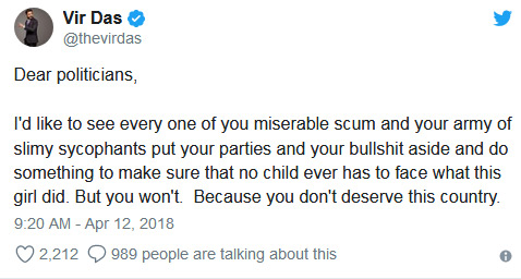 bollywood celebrities,justice for the 8year old rape victim asifa,asifa,kashmir,mla,arjun kapoor,vir das,sonam kapoor,richa chadda,amitabh bachchan,kathua rape and murder case