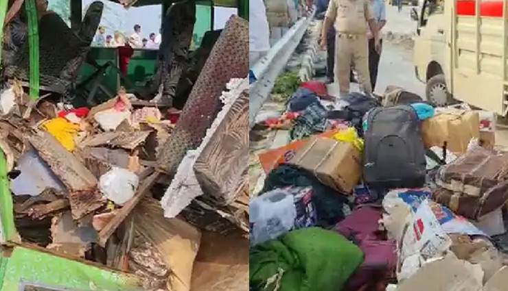 up news,barabanki news,barabanki road accident barabanki outer ring road,bus and truck collision in barabanki,several dead in barabanki accident,accident news