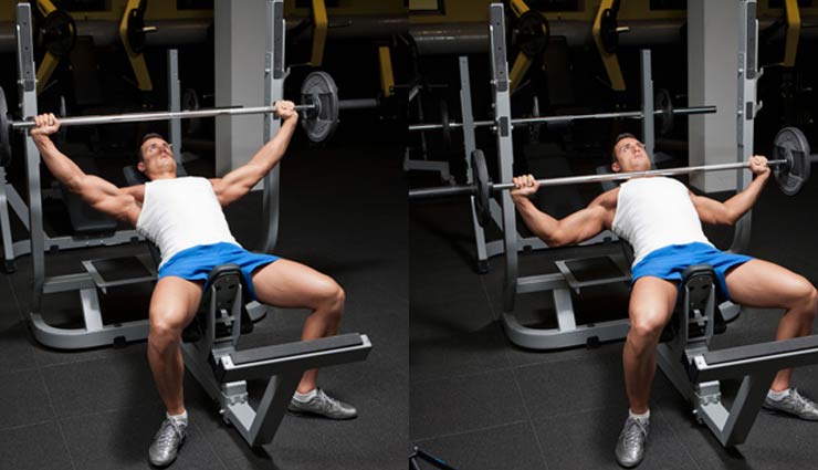 exercises for upper chest,upper chest,Health tips,fitness tips,push ups,butterfly with dumbbells standing up,sit ups,barbell inclined,inclined barbell wide