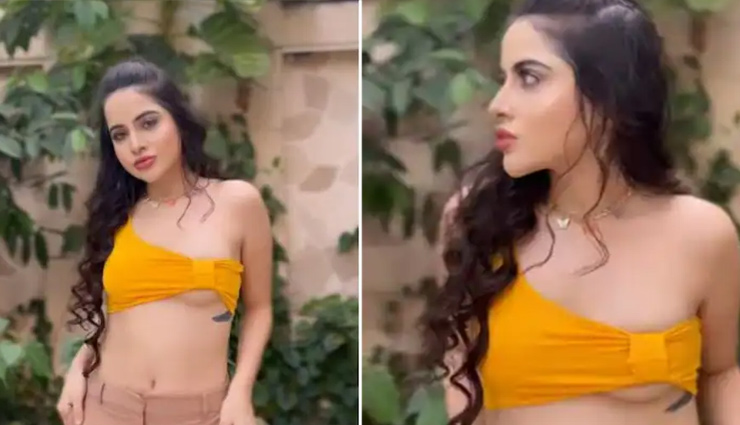 सेक्सी रिवीलिंग वन ऑफ शोल्डर ब्रालेट-ट्राउजर में Urfi Javed ने दिखाईं अदाएं, यूजर ने कहा- फायर लग रही हो