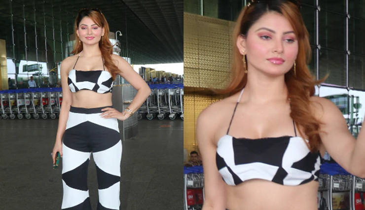 ब्लैक एंड व्हाइट ड्रेस में काफी स्टाइलिश नजर आई उर्वशी रौतेला, लोग बोले- इसपर तो चैस खेल लो!