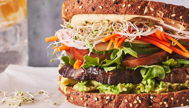 Recipe- Vegetarian Veggie Sandwich With Mustard sauce