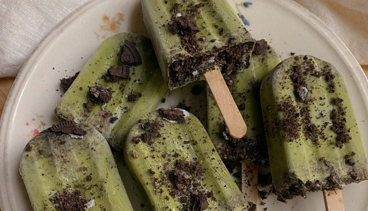 Recipe - Vegan Mint Cookie Popsicles