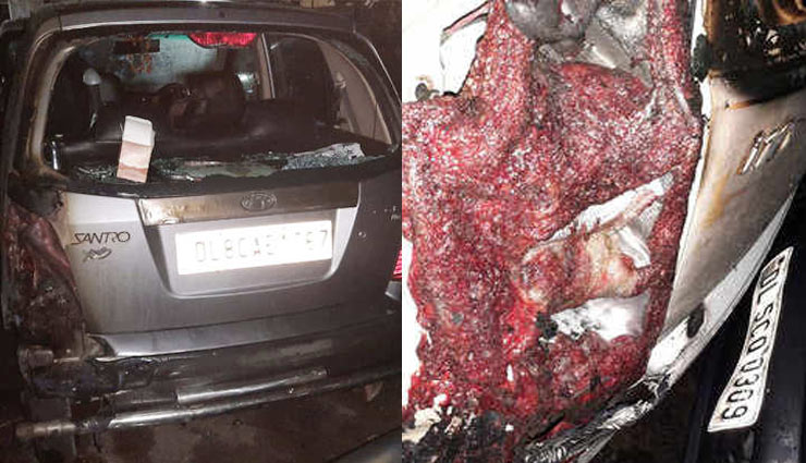 fire in parking,delhi,car,bike,news