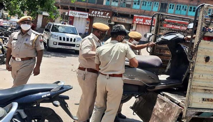 जोधपुर : लॉक डाउन की सख्ती आई नजर, दोपहर तक ही 150 वाहन जब्त