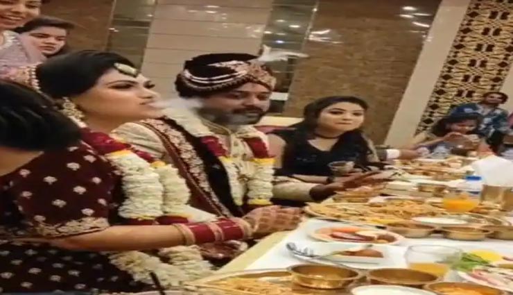 खाने खाते-खाते अचानक दुल्हन के मुंह से निकलने लगा धुंआ, जाने क्या है माजरा; Video वायरल