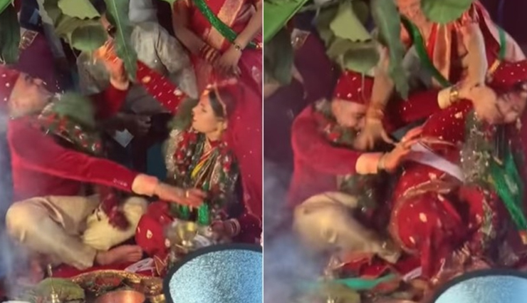 VIDEO : कुश्ती का अखाड़ा बना शादी का मंडप, एक-दूसरे से भिड़ गए दूल्हा-दुल्हन!