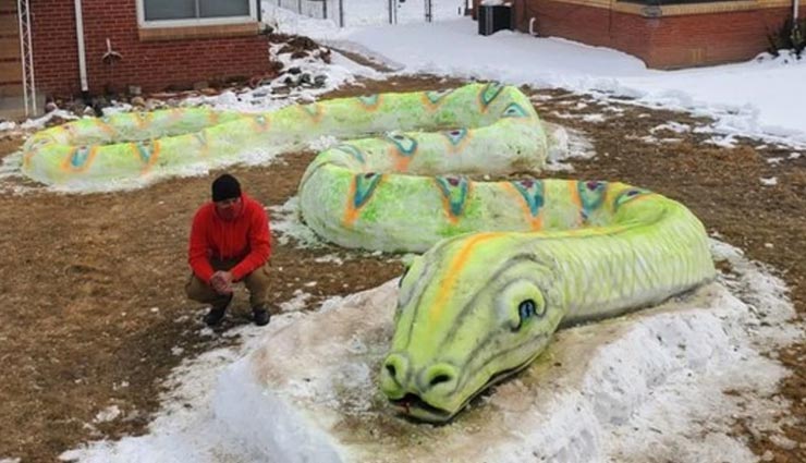 77 फीट लंबे सांप के साथ बैठा युवक, तस्वीर के पीछे की सच्चाई कर देगी हैरान