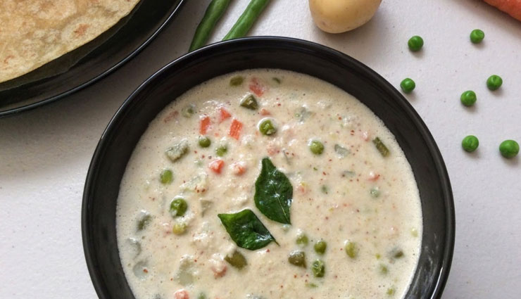 white vegetable kurma,kurma recipe,recipe,main course recipe,veg recipe