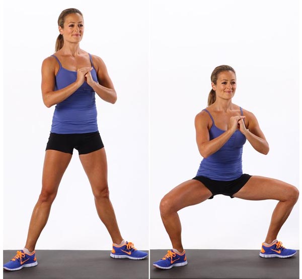 tight and toned thigh,lunges,wide squat,outer thigh lifts,inner thigh lifts,calf raises