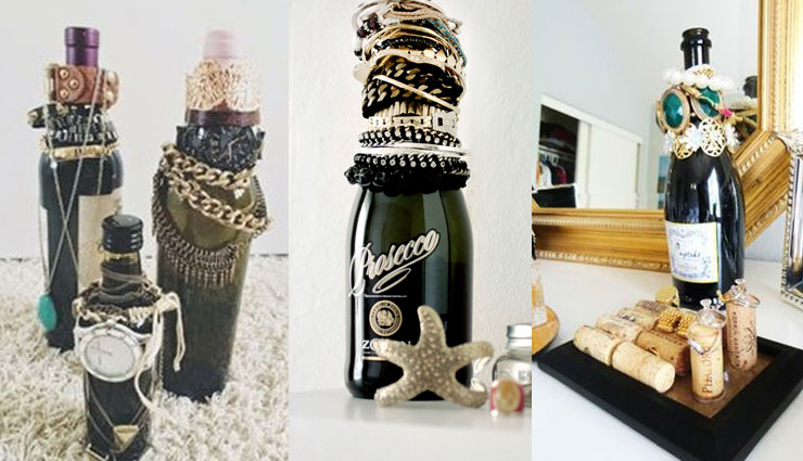 diy wine bottle,home made jewelry box,wine bottle jewelry case,household tips