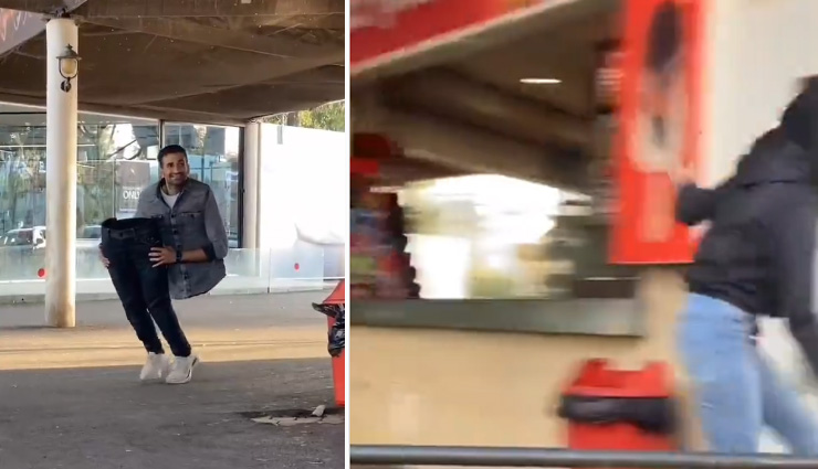 अपने पैरों को हाथ में लेकर चलता हुआ दिखा शख्स, देखे सिर घुमा देने वाले इस वीडियो को 