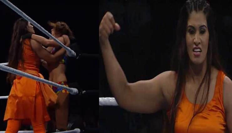 VIRAL VIDEO : जब WWE की रिंग में सलवार सूट पहन कर उतरी ग्रेट खली की यह शिष्या kavita devi,dakota,wwe championship,wrestling video,the great khali