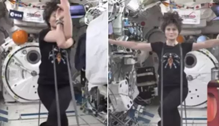 महिला ने अंतरिक्ष में किया योग, वीडियो हुआ वायरल 