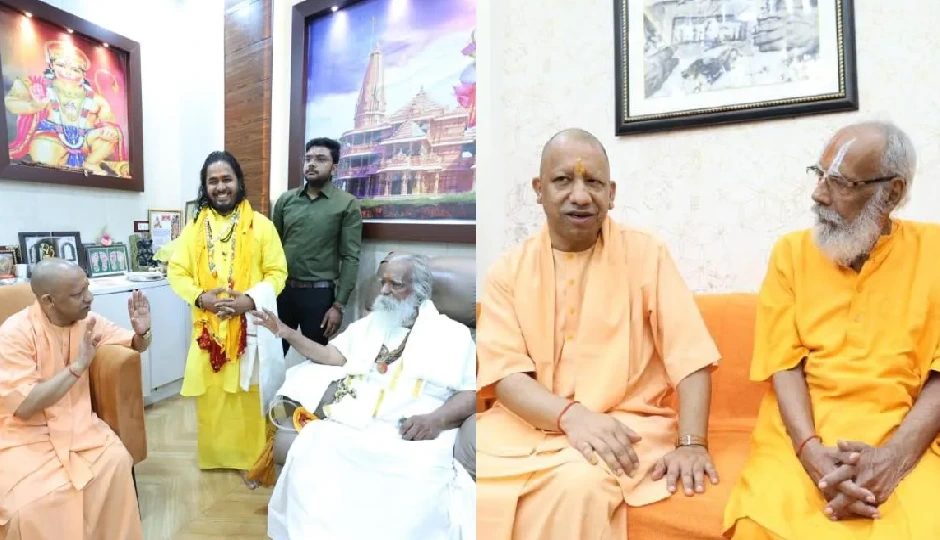 मुख्यमंत्री योगी आदित्यनाथ ने दीपावली पर साधु-संतों से की भेंट, बांटे उपहार