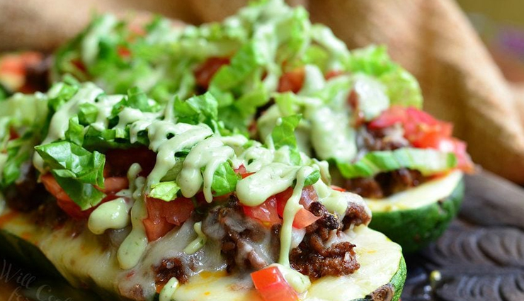 Recipe- Mexican Style Taco Stuffed Zucchini Boats