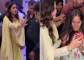 ரசிகரை இழுத்து தள்ளிய பாதுகாவலர்கள்... பதறிப்போன நடிகை ராஷ்மிகா