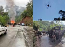 பயங்கரவாதிகளை பிடிக்க டிரோன், ஹெலிகாப்டர் உதவியுடன் தீவிர தேடுதல் வேட்டை