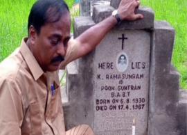 தந்தை கல்லறைக்கு சென்று அஞ்சலி செலுத்திய மகன்