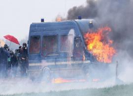 பிரான்சில் புதிய அணை கட்ட எதிர்ப்பு தெரிவித்து நடந்த போராட்டத்தில் வன்முறை