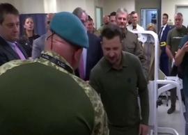 காயமடைந்து சிகிச்சை பெற்று வரும் ராணுவ வீரர்களை சந்தித்த உக்ரைன் அதிபர்