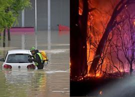 இத்தாலியின் வடபகுதியில் கனமழை வெள்ளம்... தென் பகுதியில் காட்டுத்தீ