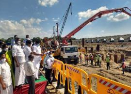 முக்கொம்பு கொள்ளிடம் புதிய கதவணை கட்டுமானப் பணிகளை முதல்வர் ஆய்வு