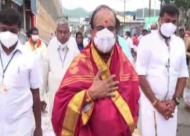 திருப்பதியில் சுவாமி தரிசனம் செய்த அமைச்சர் கருப்பண்ணன்